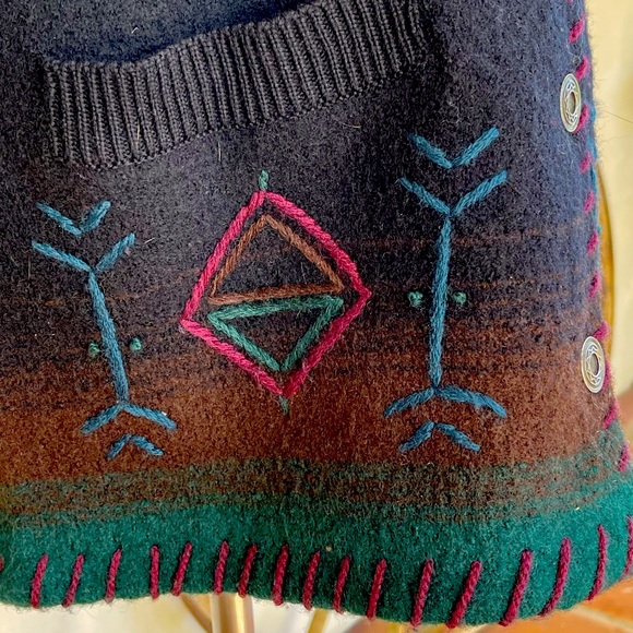 WOOLRICH Rugged Outdoorwear Wool Western Southwestern Whipstitch Warm Jacket USA - Picture 7 of 12